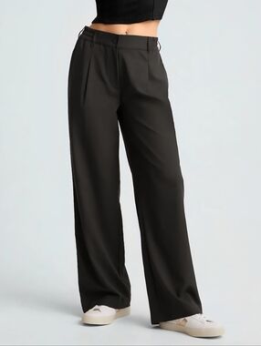 Beyond Yoga Status Wide Leg Trouser 29" Black Size M (8-10)